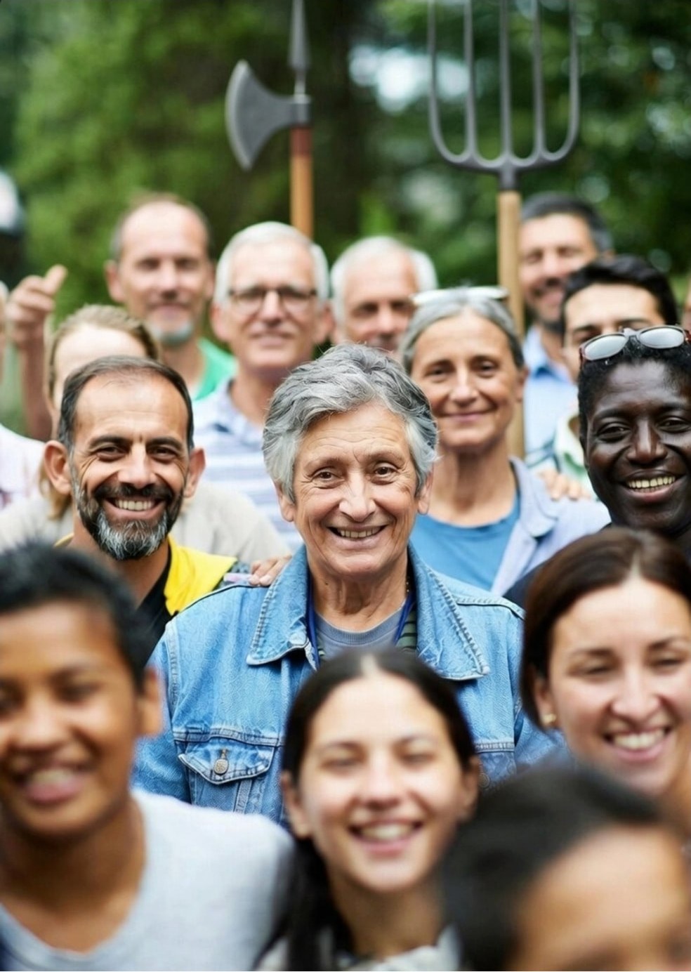 Vielfaeltige laechelnde Menschengruppe