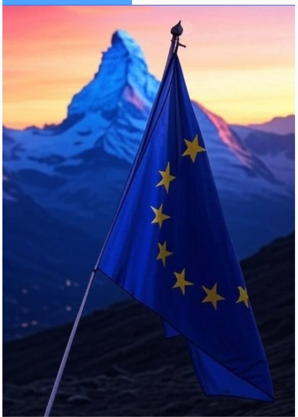 EU Flagge vor Matterhorn
