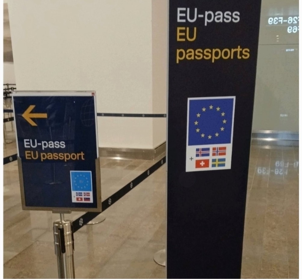 EU-pass Schalter am Flughafen