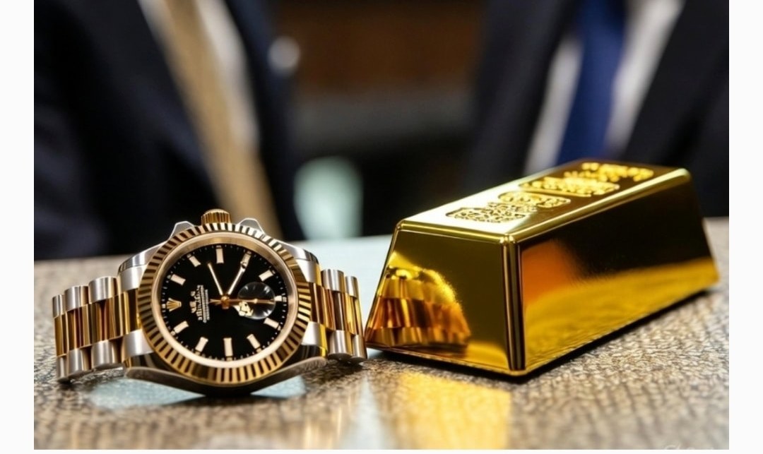 Uhr und Goldbarren